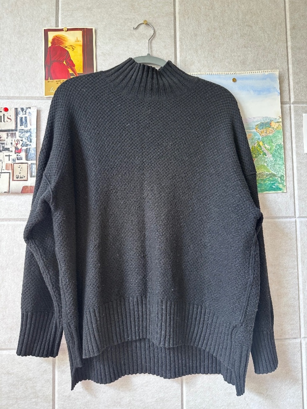 Everlane Cashmere Waffle weave Mock Turtle Sweater